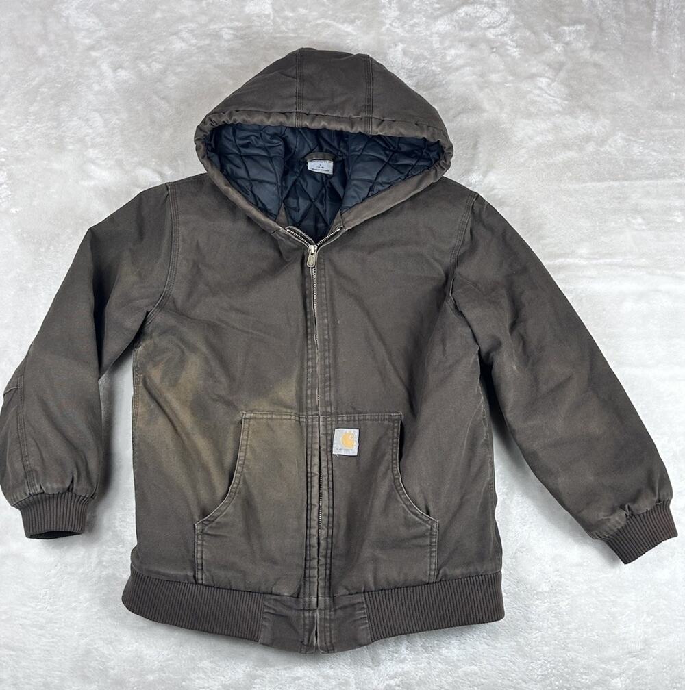 Carhartt Mid-Weight Quilt Lined Jacket Youth Large Y06 CHT Chestnut Brown